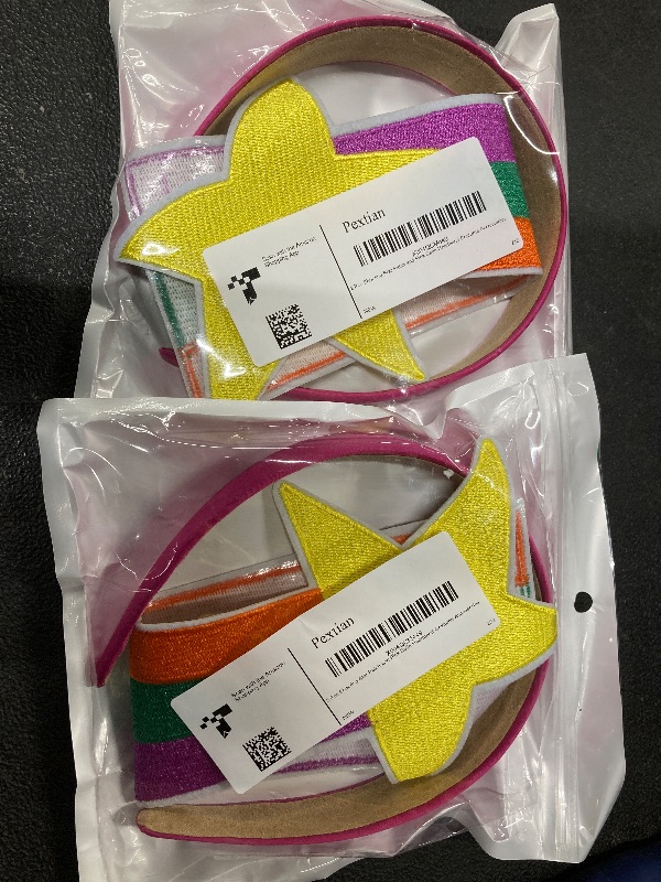 Photo 1 of 2 PCS Shooting Star Patch and Pink Satin Thick Headband for Women, Halloween Costume Accessories for Girls Halloween Cosplay 2 PACK 
