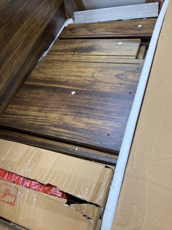 Photo 1 of **The photo and description are for reference only.***LITTLE TREE 78-Inch L-Shaped Executive Desk, Modern Desk with Drawers & File Cabinet, Large Walnut Office Workstation with Storage Shelves for Home Office