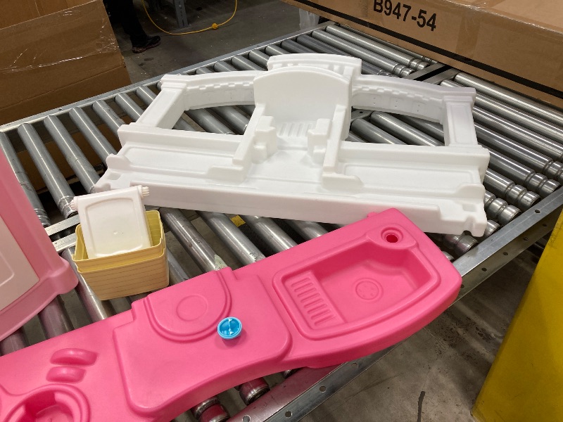 Photo 1 of ***MISSING STICKERS & THERE IS A BROKEN KNOB***Step2 Fun with Friends Kids Kitchen Playset, Indoor/Outdoor Kitchenette, Interactive Play with Lights and Sounds, Durable Plastic, Includes 25 Piece Toy Accessories, Toddlers 2+ Years Old, Pink***MISSING STIC