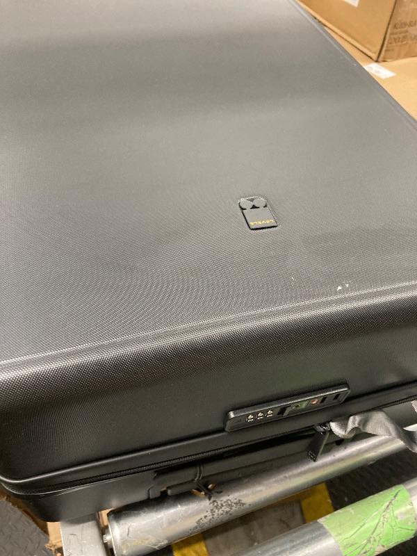 Photo 2 of LEVEL8 Large Suitcase with Wheels, Checked Luggage, Lightweight Luminous Textured Tsa Approved Medium Hardside Large Luggages, 24 Inch, Black