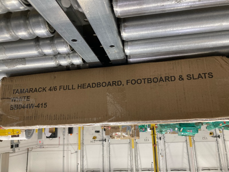 Photo 1 of ***SIDEBOARDS MAY BE MISSING*** Umi Full Size Bed, Classic Panel Design with Molded Details, White Wood***AS IN PICTURES, BOX STATES, FULL HEADBOARD, FOOTBOARD & SLATS***SIDEBOARDS MAY BE MISSING***