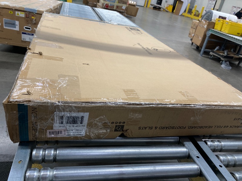 Photo 1 of ***SIDEBOARDS MAY BE MISSING*** Umi Full Size Bed, Classic Panel Design with Molded Details, White Wood***AS IN PICTURES, BOX STATES, FULL HEADBOARD, FOOTBOARD & SLATS***SIDEBOARDS MAY BE MISSING***