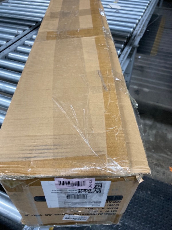 Photo 1 of **MISSING POWER PLUG***Funcid 6ft Pre-Lit Artificial Hinged Slim Pencil Christmas Tree with 250 Multi-Color Lights, 972 Branch Tips, Metal Hinges & Foldable Base, Green