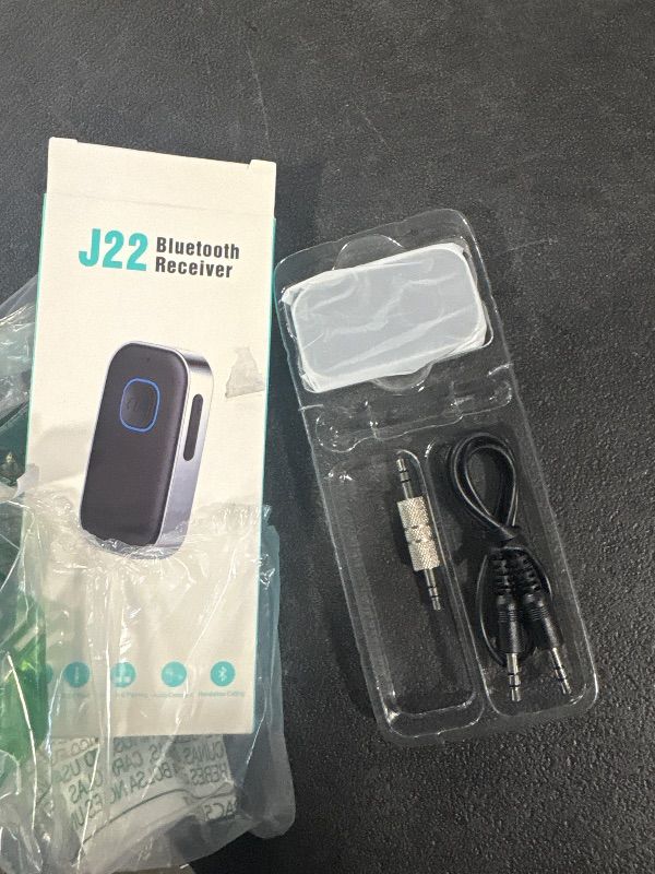 Photo 1 of **MISSING PARTS**
COMSOON Bluetooth Receiver for Car, Noise Cancelling 3.5mm AUX Bluetooth Car Adapter, Wireless Audio Receiver for Home Stereo/Wired Headphones, Hands-Free Call, 16H Battery Life - Black+Silver
