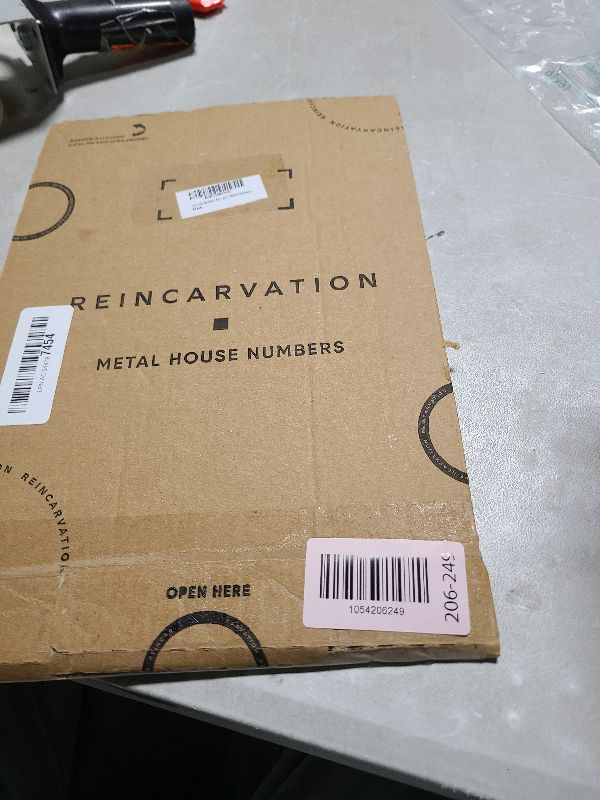 Photo 1 of 12 Inch Modern Floating House Numbers for Outside | Large Metal House Numbers for Outdoors | Black Coated Rust-Proof Home Address Numbers/Plaques | Metal Numbers