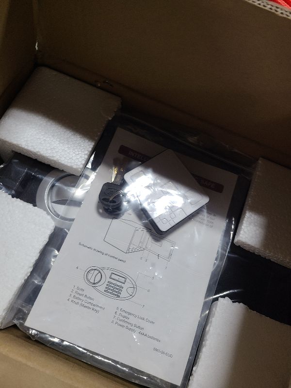 Photo 1 of 0.8 Cubic Small Safe Box Fireproof Waterproof, Digital Home Security Box with Programmable Keypad and Spare Keys, Document Safe for Money Firearms Medicine Valuables