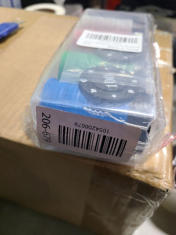 Photo 1 of 100PCS 1.48 Inch Poker Chips Set with Storage Box Casino Chips for Game Tokens Deep Night Poker Games Counting Sticks Party and Math Learning Classroom Teaching (5 Colors- White,Red,Green,Blue,Black)