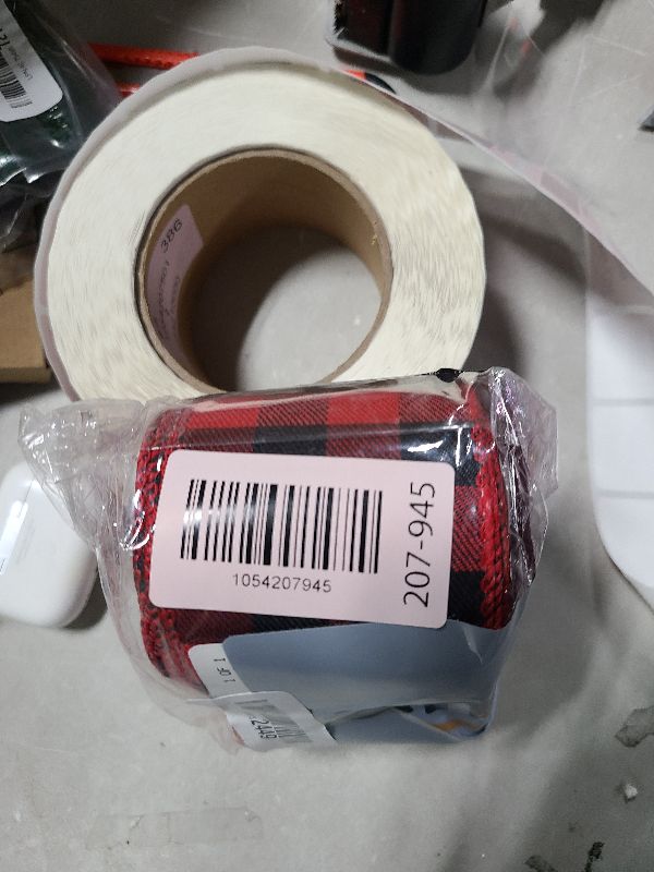 Photo 1 of 19.6 Yard 2.5 inch Wide Buffalo Plaid Ribbons Wired Edges, 2 Rolls Red and Black Checkered Ribbon for Christmas Tree Gift Decorations
