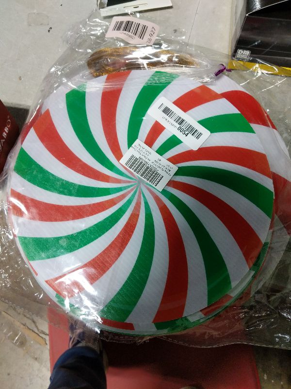 Photo 1 of 12 Pcs 12 Inch/10 Inch Large Christmas Decorations Outdoor Double Sided Christmas Yard Hanging Ornaments Holiday Porch Lawn Candy Hanging Decorations for Xmas Tree Porch Yard Decor