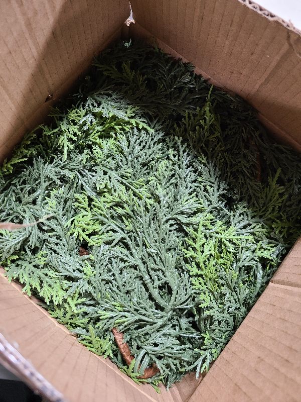 Photo 1 of 12 FT (2 * 6FT) Realistic Artificial Cedar Pine Garland - Thick Lush Full Faux Greenery Garland for Fireplace Mantle, Indoor Outdoor Christmas Holiday Home Party Decorations