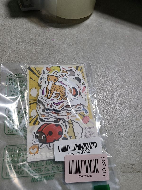 Photo 1 of 100 Pcs Animal Stickers for Kids, Cute Water Bottle Stickers for Kids Waterproof, Vinyl Laptop Kid Sticker Pack, Kid Classroom Prizes for Elementary Students