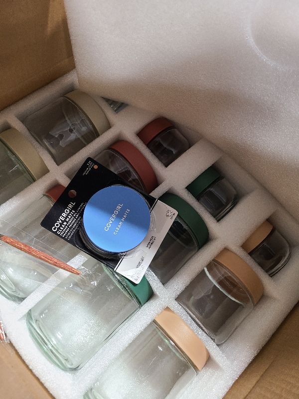 Photo 1 of 12Pack Overnight Oats Containers with Lids, 16oz, 8oz & 4oz Glass Jars with Airtight Lids, Wide mouth Mason Salad jars, Glass Food Storage Containers for Yogurt Chia Pudding Snacks Cereal & Spices