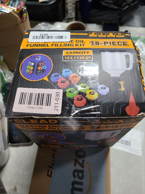 Photo 1 of 18-Piece Engine Oil Funnel Kit, 1.59QT/ 1.5L Automotive Coolant Funnel Set, 12 Adapters, Elbow Fitting, Arrow Screen and Magnetic Storage Tray, Compatible with GM, Ford, BMW, Audi, Land Rover Etc