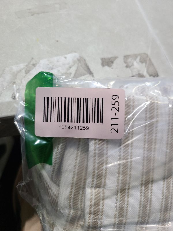 Photo 1 of 15 Inch Curtains Length,Cafe Striped Linen Farmhouse Sheer Small Window Curtains for Kitchen Bathroom,24 x 15 Inch Long 2 Panels Set