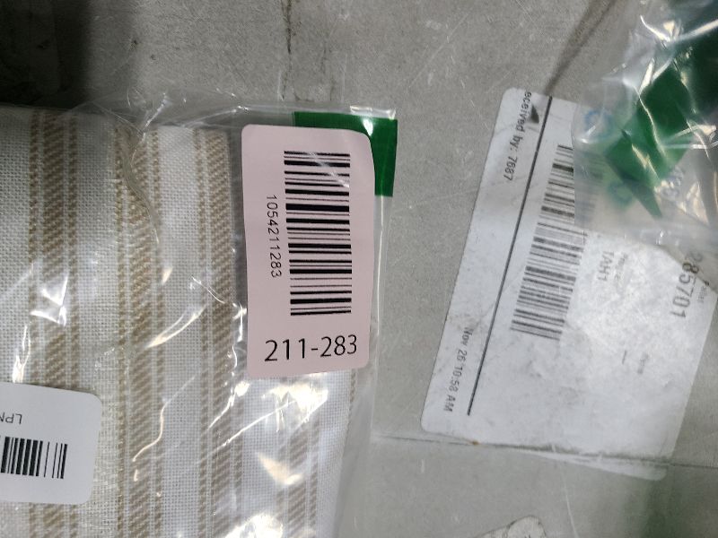 Photo 1 of 15 Inch Curtains Length,Cafe Striped Linen Farmhouse Sheer Small Window Curtains for Kitchen Bathroom,24 x 15 Inch Long 2 Panels Set