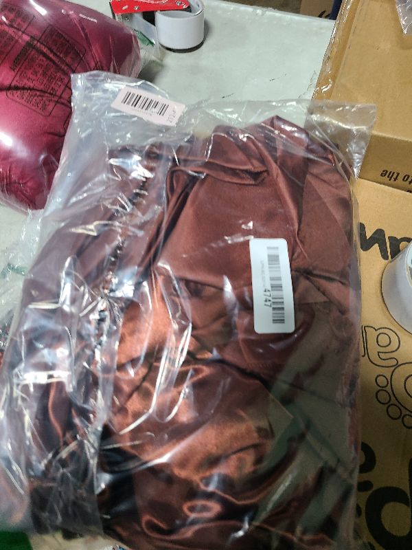 Photo 1 of 2 Panels Red Brown Backdrop Curtain, 10 x 7 Feet Background Curtains for Parties, Weddings, Baby Showers, Bachelorette Halloween, Christmas Birthday Party Photoshoot Backdrop Curtains Decorations