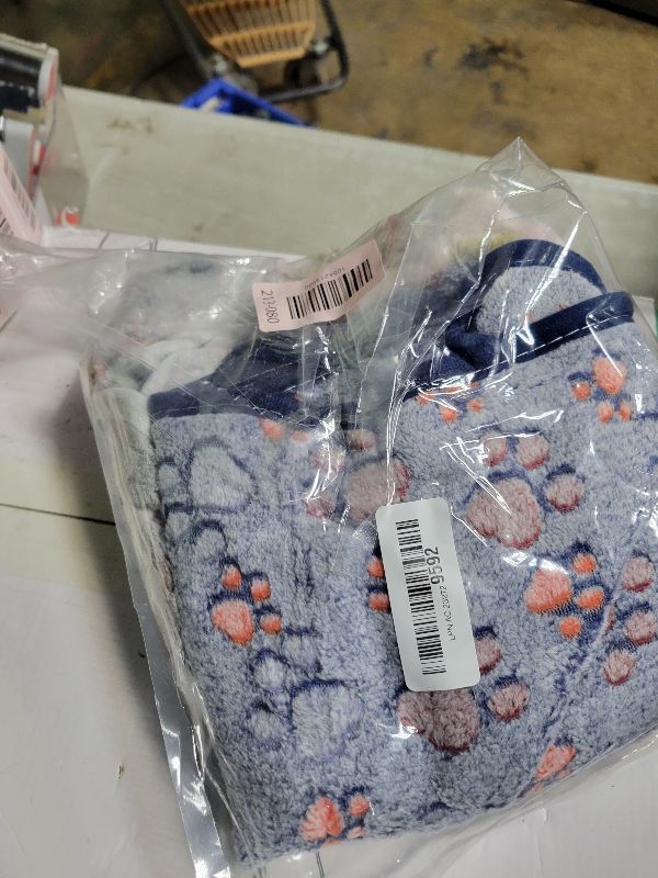 Photo 1 of 1 Pack 3 Blankets Super Soft Fluffy Premium Fleece Pet Blanket Flannel Paw Printed Throw for Dog Puppy Cat (Medium 30x20'', Beige, Grey, Navy)