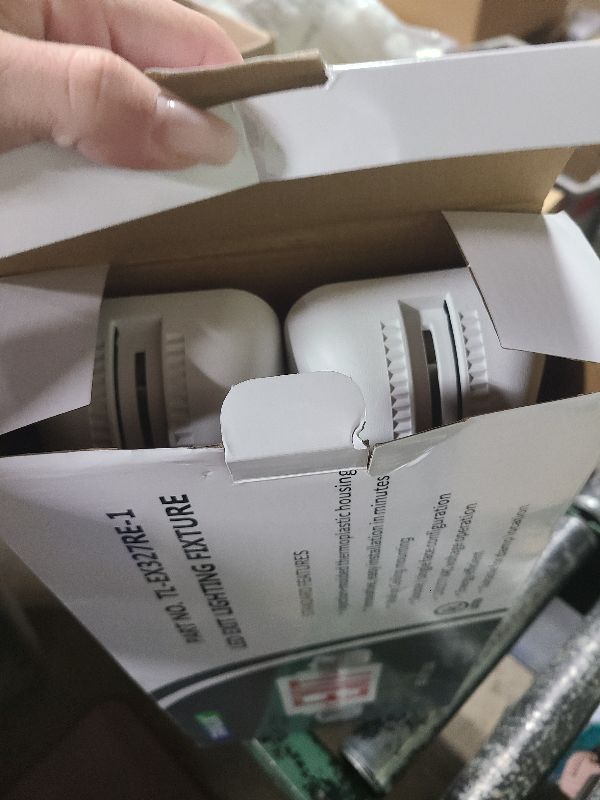 Photo 1 of TANLUX Red Exit Sign with Emergency Lights, LED Emergency Exit Light with Battery Backup, UL Listed, AC 120/277V, Commercial Emergency Lights Combo for Business - 1 Pack