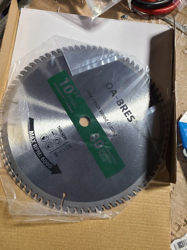 Photo 1 of 10-Inch Miter/Table Saw Blades, 80-Tooth ATB TCT Fine Finish Wood Cutting Circular Saw Blade with 5/8 Inch Arbor