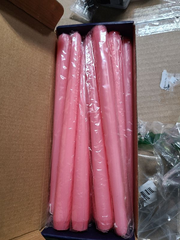 Photo 1 of 10 Inches Pink Unscented Taper Candles for Romantic, 12 Pcs 7/8 Inch Thin Candle Sticks for Dinner, Party, Home Decoration and Emergency