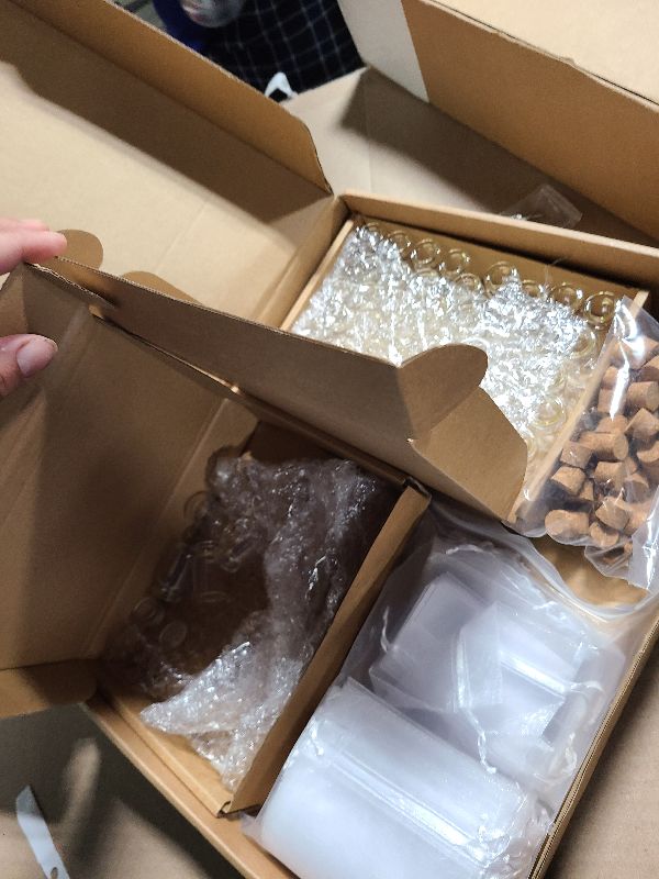 Photo 1 of 100 Sets Funeral Favors Include 100 Funeral Prayer Cards Memorial Cards 100 Memorial Seeds Glass Bottles with Cork Stopper 100 Organza Bags for Celebration of Life Loss of Loved One (Red Poppy)