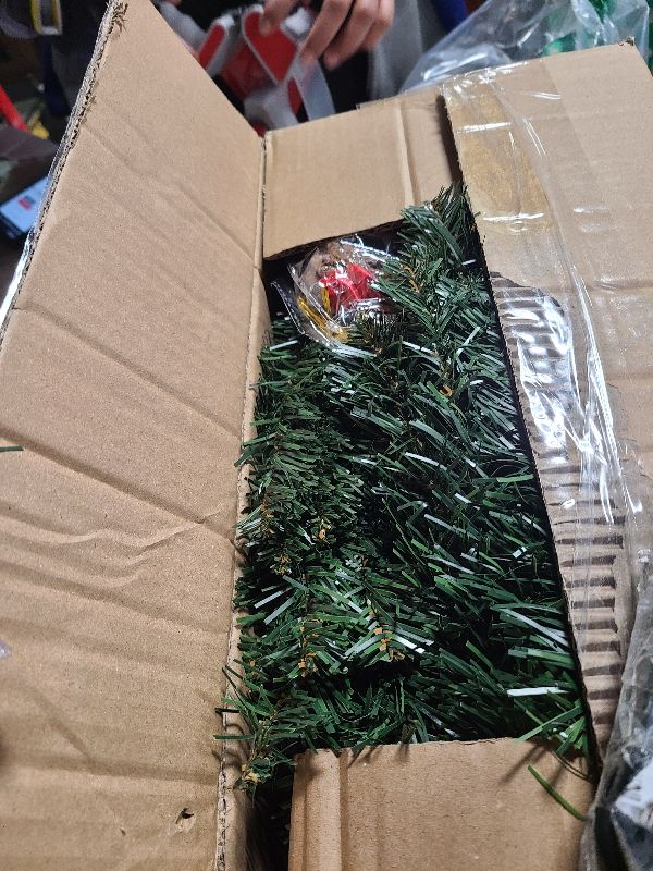 Photo 1 of [Timer & 8 Lighting Modes] Set of 6 35.4lnchs Christmas Tree Urn Filler Xmas Trees with Cones, Berries, Battery Operated Christmas Tree with 2Pcs 30 Lights, Outdoor Christmastree for Planter, Porch