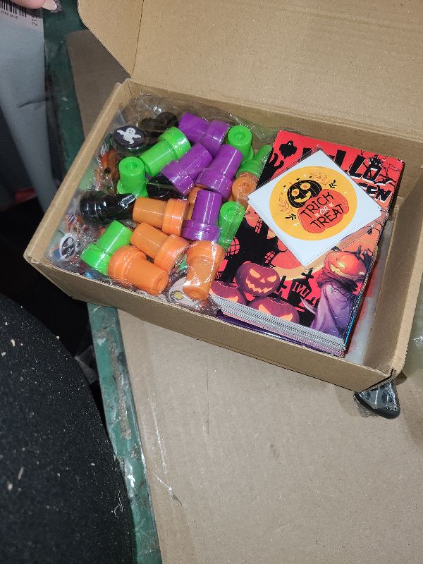 View 3 of 168 PCS Halloween Party Favors for Kids, 24 Pack Halloween Stationery Set Trick or Treat Gifts, Halloween Theme Stationery Set Carnival Game Prizes, Goodie Bag Fillers, Classroom School Party Supplies