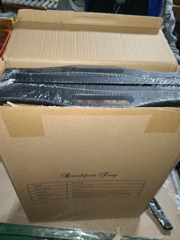 Photo 1 of 2 Pack Breakfast in Bed Tray for Eating, 16.92 x 12.6 Inch Bed Table Tray with Folding Legs & Handles, Bamboo Food Lap Trays Fits for Adult Kids Eating/TV/Surgery Recovery by Easoger. Set of 2