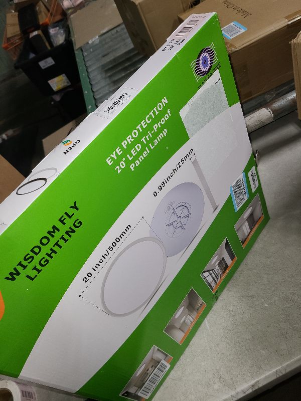 Photo 1 of 20 Inch Large LED Flush Mount Ceiling Light, 40W,4350LM, 3000K/4000K/6000K CCT Selectable,White Round Flat Panel Light Low Profile Ceiling Light Fitures for Hallway, Kitchen, Bedroom, Laundry Room