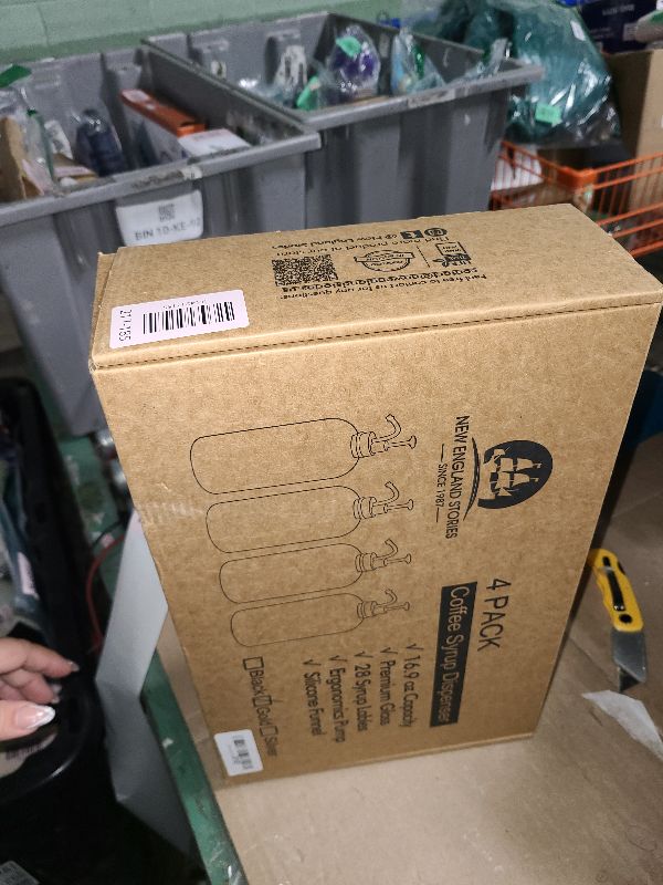 Photo 1 of 16.9 oz (500 ml) Coffee Syrup Dispenser Set- 4 Glass Bottles with Gold Pumper and Syrup Labels - Precise Dispensing and Stylish Addition to Coffee Shop, Cafe or Home Bar