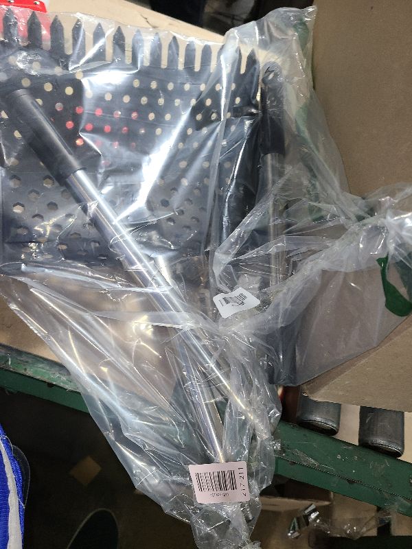 Photo 1 of 12-Inch 2-in-1 Chicken Poop Scooper & Rake – US Patent Pending – 3-Shape Sifting Holes Chicken Coop Rake?Stainless Steel Handle ?20–61"?– Litter Scoop Sand & Sifting Shovel for Chicken Coops (Black)