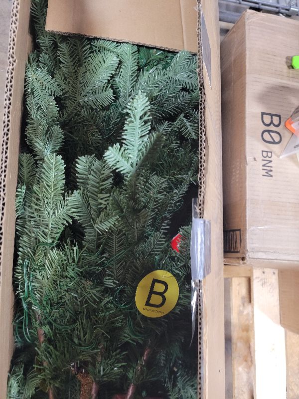 Photo 1 of 7ft Pre- Christmas Tree Fir with Remote Control, 650 Warm White Multi-Color Lights, Hinged/Feel Real/Realistic for Home, Holiday Decoration Dual Color LED Artificial Xmas Tree 7 Feet