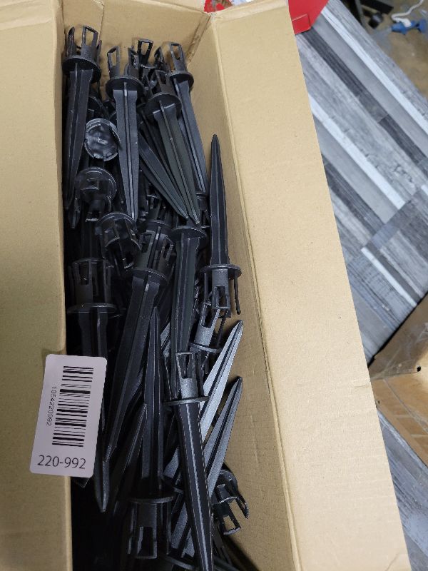 Photo 1 of 100-Pack Christmas Light Yard Stakes, 5.5 Inch Lighting Stakes for C7 C9 Christmas Lights Outdoor, Universal Yard Stakes for Outdoor Holiday Lights Use on Garden Lawn Patio Pathway Walkway – Black
