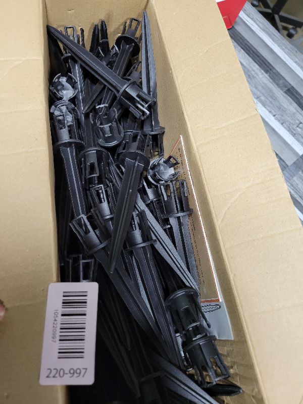 Photo 1 of 100-Pack Christmas Light Yard Stakes, 5.5 Inch Lighting Stakes for C7 C9 Christmas Lights Outdoor, Universal Yard Stakes for Outdoor Holiday Lights Use on Garden Lawn Patio Pathway Walkway – Black