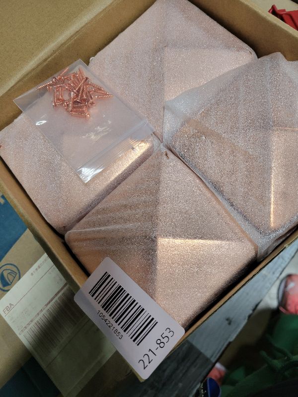 Photo 1 of 12 Pcs Solid Copper Post Caps 4 x4 (Actual 3.5''x3.5'') for Fence|99.99% Pure Copper Pyramid Decking Caps with 24 Screw for Metal Wood Cedar Fence Deck Corridors Mailbox Posts End Cover