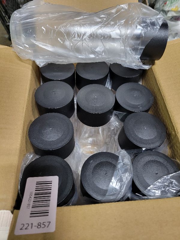 Photo 1 of 12-Pack Bulk Empty Plastic Reusable Juice / Water Bottles with Black Lids - Great for Smoothies, Sensory Crafts and Calming Bottles - 400ml