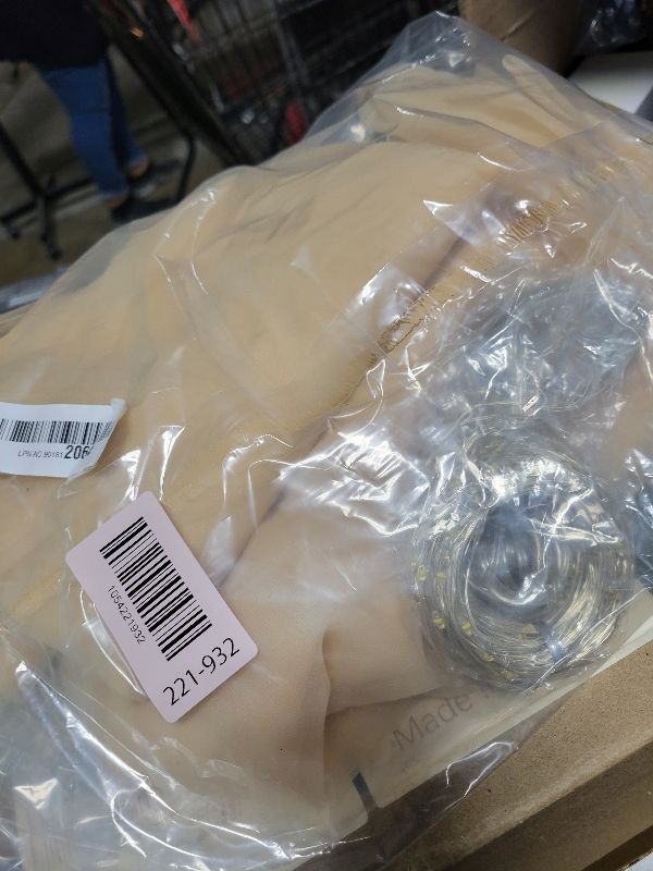 Photo 1 of 10×8ft Champagne Tulle Curtain Backdrop with Lights String for Parites, Sheer Backdrop Curtain Drapes for Wedding Photo Baby Shower Photography Birthday Party