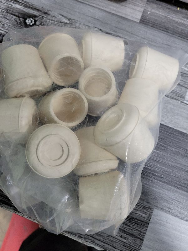 Photo 1 of 1" Round Rubber Chair Leg Tips Caps, Chair Leg Floor Protectors, Non-Slip Chairs Legs Caps, Stool Feet Protectors Cap, Folding Metal Chairs Legs Tip Replacement (White, 24 Pack)