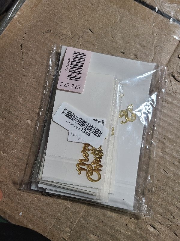 Photo 1 of 12 Pcs Christmas Cake Toppers Acrylic Mirror Merry Christmas Cupcake Topper for Winter Xmas Holiday Party Supplies (12, Gold)