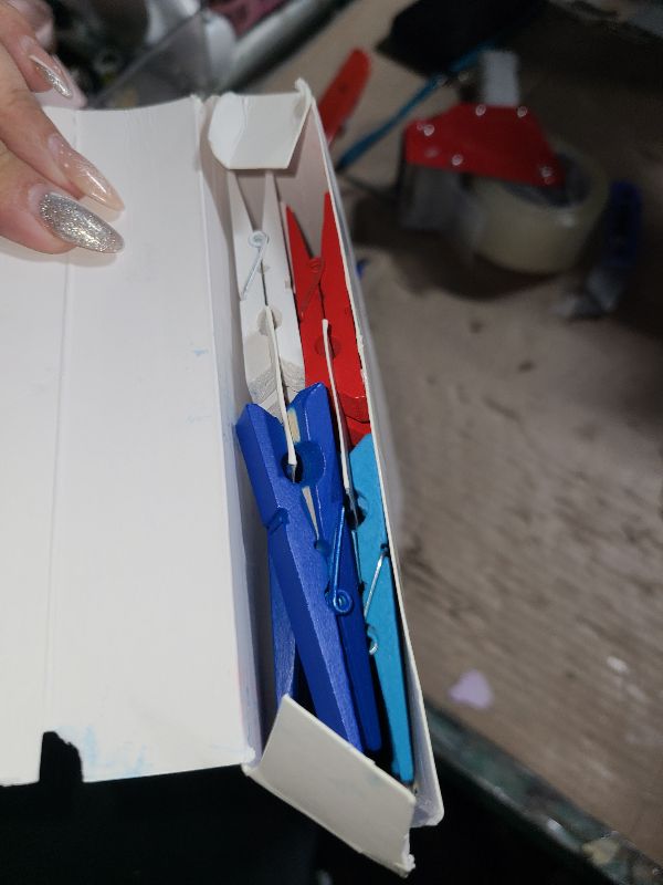 Photo 1 of 100 Pcs Colored Clothes Pins Wooden, Colored Clothespins for Crafts 2.9 Inch, Clothing Pins for Hanging Classroom