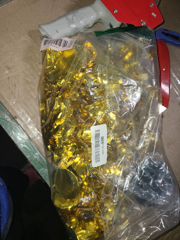 Photo 1 of 24 PCS Balloon Weights Metallic Anchor, Balloon Holder Heavy Weights with and 1 Roll Iridescent Crimped Ribbon for Balloons Table Party Favor Birthday Decor(Gold)