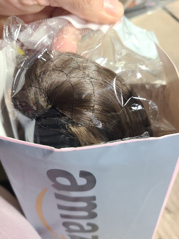 Photo 1 of 14 Inch Ponytail Extension - Clip in Ponytail Hair Extensions, Curly Wavy Pony Tails Hair Extensions, Synthetic Claw Clip Ponytail Extension for Women (Color: Chestnut Brown With Golden Highlights)