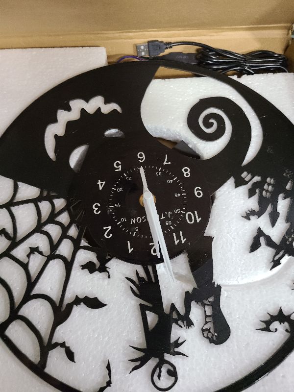 Photo 1 of 12 inch Vinyl Record Design LED Wall Clock, Black Silhouette, Ideal Gift for Family and Friends on Christmas and Birthdays