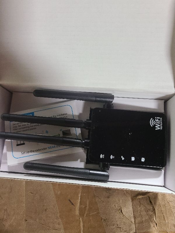 Photo 1 of 12880 Sq.Ft Range WiFi Extender Signal Booster Dual Band 5GHz/2.4GHz, 105-Device Compatibility, Simple Installation, WiFi Extender