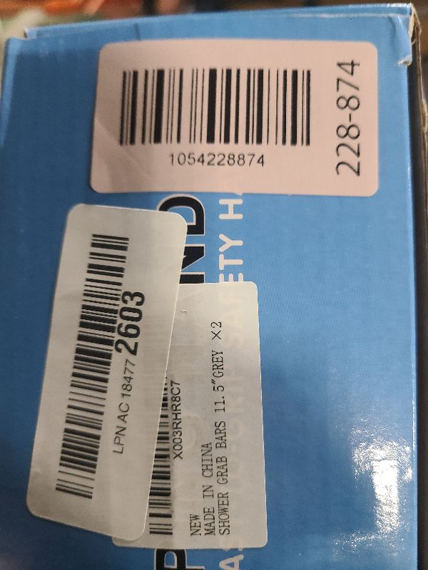Photo 1 of 2 Pack Heavy-Duty Shower Grab Bars - Gemroom 12 Inch Grey Suction Bar Handles for Elderly, Seniors, Handicap, Safety Balance Assist Grip for Bathroom, Toilet - Anti-Slip, Shower Handles Hand Rai