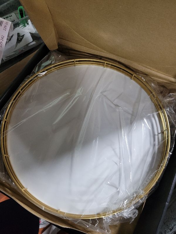 Photo 1 of 12" Wooden Lazy Susan Turntable for Cabinet – Round Rotating Spice Rack Organizer, White Kitchen Countertop Tray for Dining Table & Pantry Storage (White & Gold)