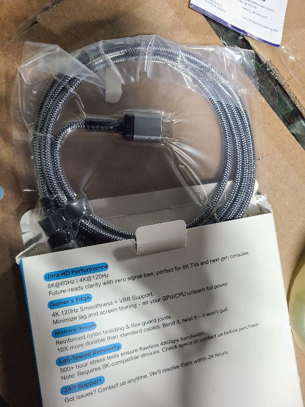 Photo 1 of 10K 8K HDMI 2.1 Cable 2-Pack 6.6FT, Highwings Certified 48Gbps Ultra High Speed Slim HDMI Cord,Support 4K@120Hz 8K@60Hz, HDCP 2.2&2.3, Dynamic HDR,eARC,DTS:X, Compatible with Roku TV/HDTV/PS5/Blu-ray