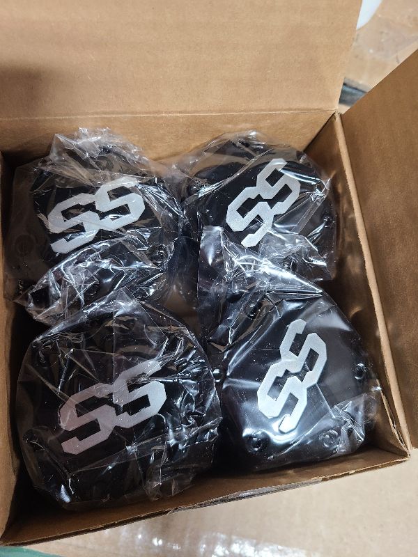 Photo 1 of 10L0L Universal Golf Cart SS Wheel Center Cap Cover for EZGO, Club Car, Yamaha, 4 PCS (Black)