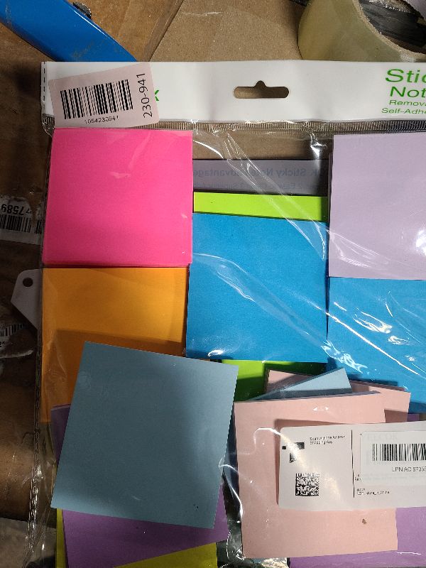 Photo 1 of (18 Pads) Sticky Notes 3x3 inch, Self-Stick Pads Bright Colors Sticky Note, Recyclable, Easy to Post for Home, Office, Notebook