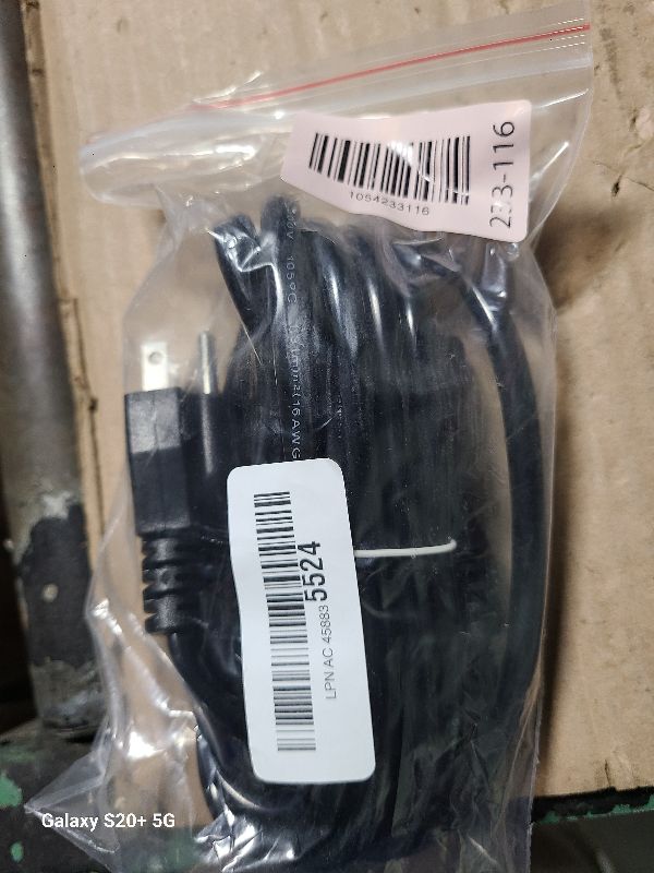 Photo 1 of 16/3 10 FT Outdoor Extension Cord Waterproof, Weatherproof & Flame Retardant Black 3 Prong Power Cord Outside for Lawn & Garden, 13 Amps 1625 Watts 125 VAC 16AWG SJTW, ETL Listed